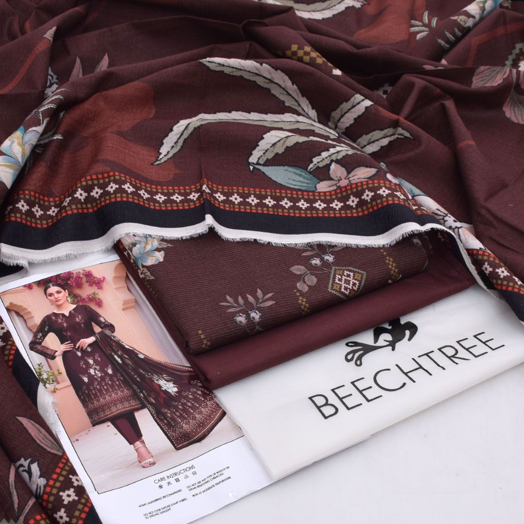 Beectree Digital Printed Chamki Lawn 3 Piece Suit – Elegant Summer Unstitched Dress 2026