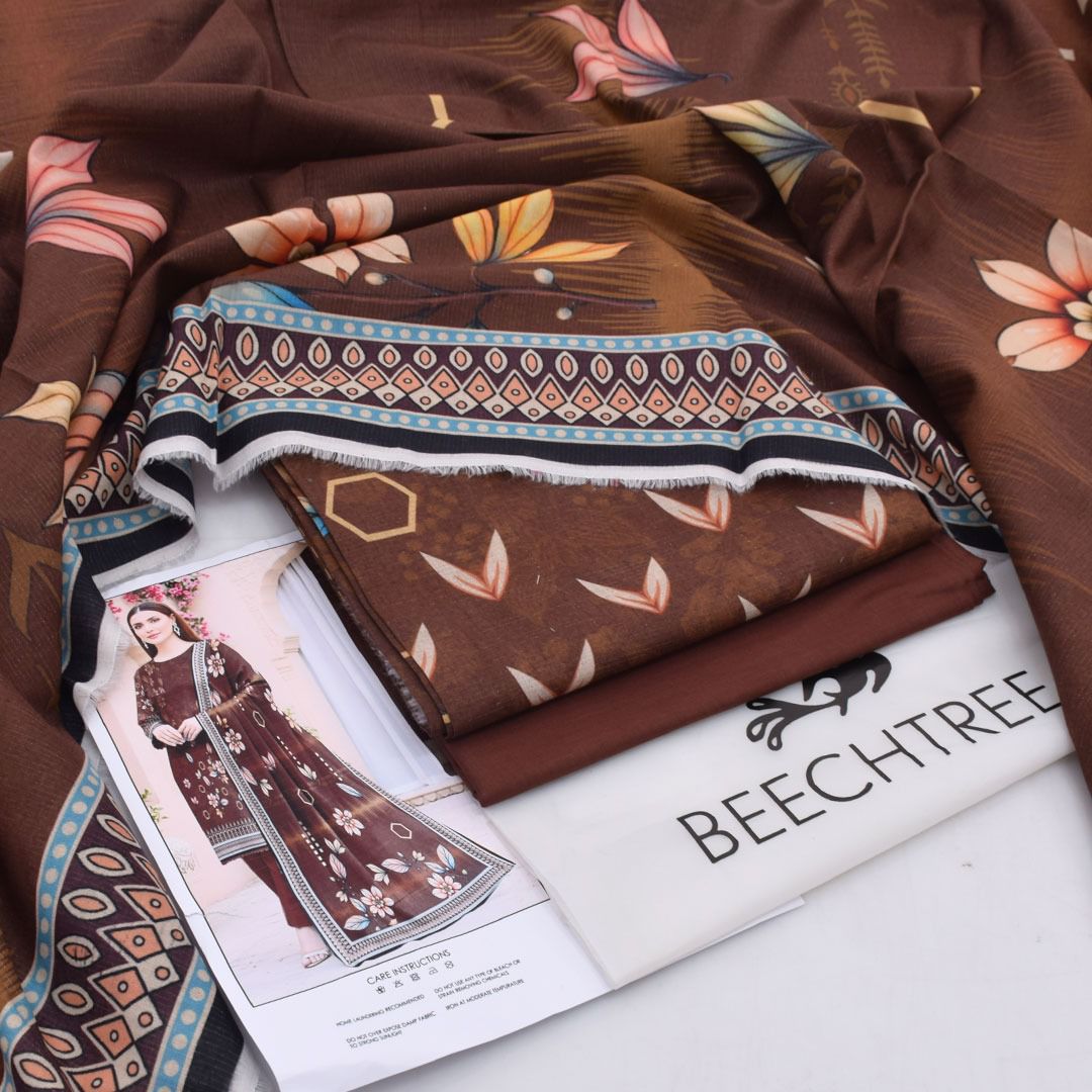 Beectree Digital Printed Chamki Lawn 3 Piece Suit – Elegant Summer Unstitched Dress 2026