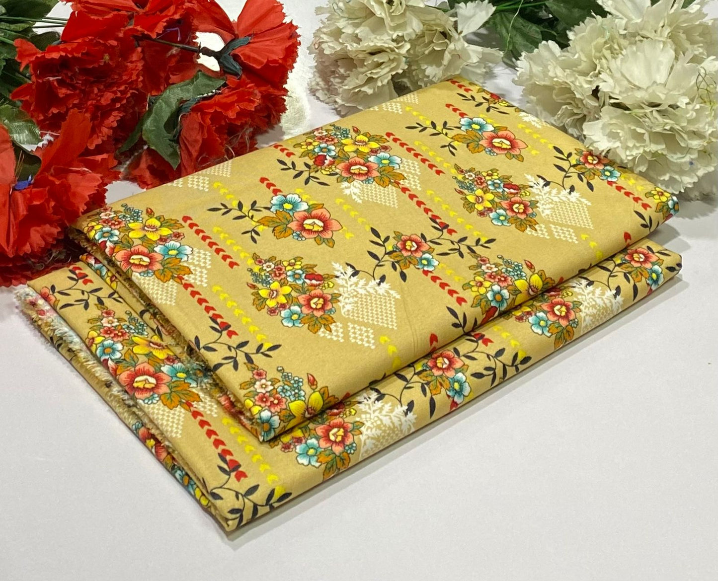 Ladies 2-Piece – Micro Polo Cotton with Floral Print | D-049