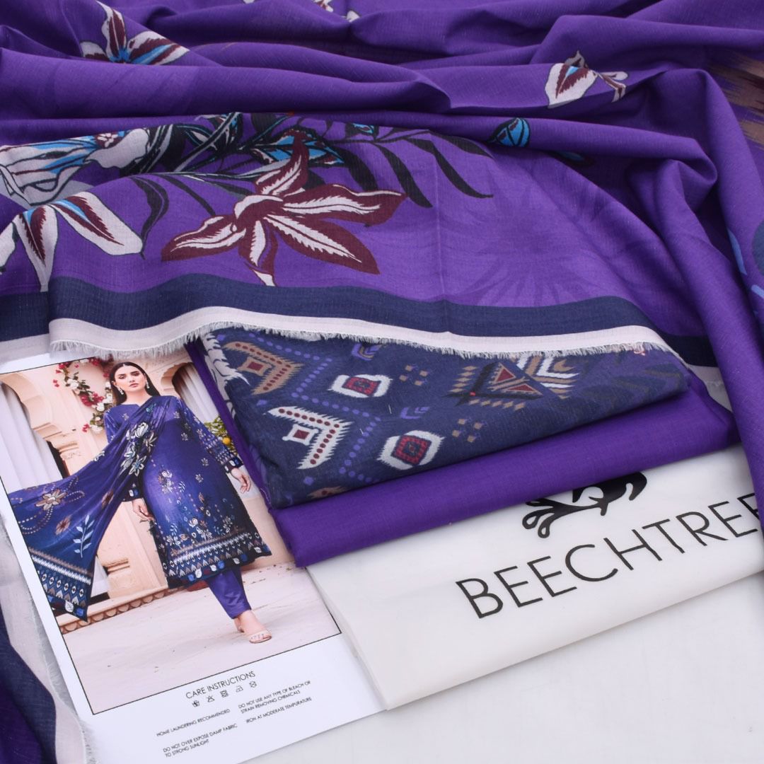 Beectree Digital Printed Chamki Lawn 3 Piece Suit – Elegant Summer Unstitched Dress 2026