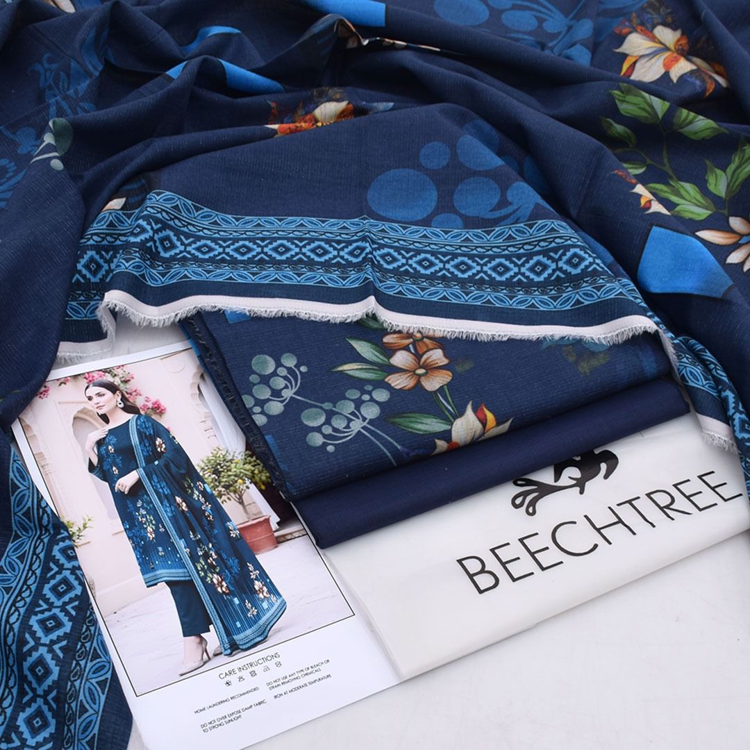 Beectree Digital Printed Chamki Lawn 3 Piece Suit – Elegant Summer Unstitched Dress 2026
