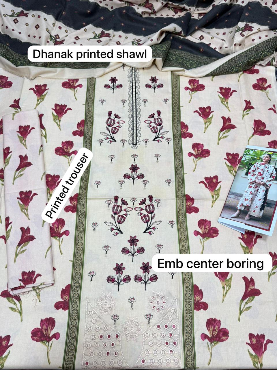 3pc Collection  Fabric Dhenak winter stuff