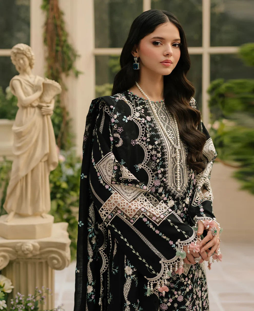 Bin Ilyas Lawn Collection – Black Lover 🖤 (Premium Embroidered 3PC Suit)