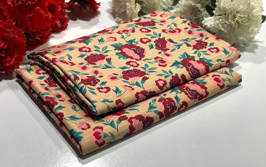Ladies 2-Piece – Micro Polo Cotton with Floral Print | D-047