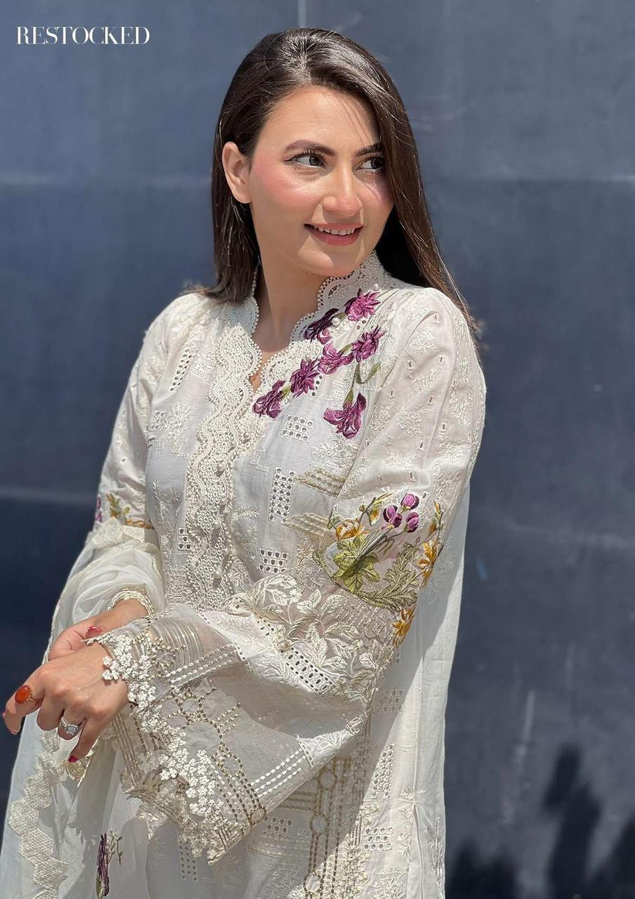 🌸 SUNDAR COLLECTION – LUXURY SUMMER COLLECTION 2026 🌸  ELAF Inspired Premium Embroidered 3PC Suit Article: EL#01 Crystal-22