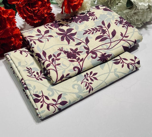 Ladies 2-Piece – Micro Polo Cotton with Floral Print | D-114