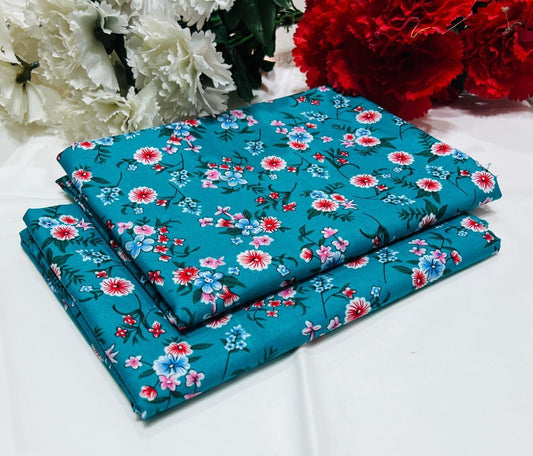 Ladies 2-Piece – Micro Polo Cotton with Floral Print | D-044