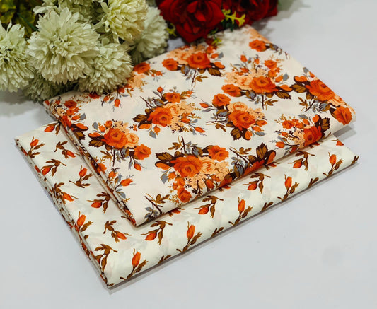 Ladies 2-Piece – Micro Polo Cotton with Floral Print | D-112