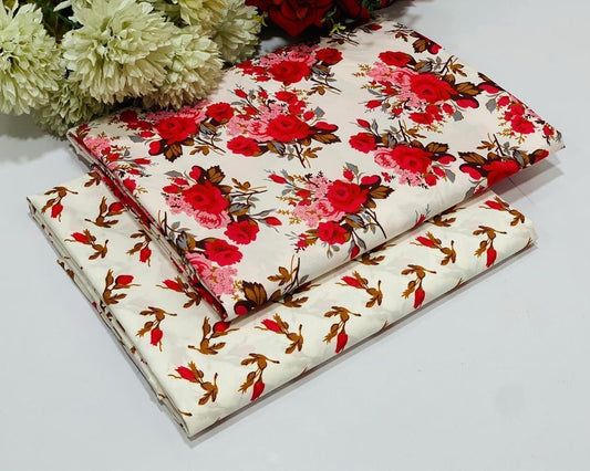 Ladies 2-Piece – Micro Polo Cotton with Floral Print | D-113