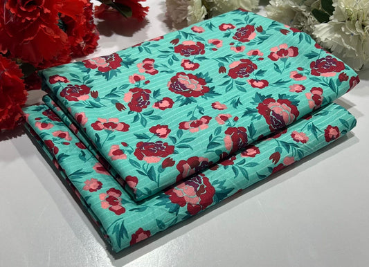 Ladies 2-Piece – Micro Polo Cotton with Floral Print | D-082