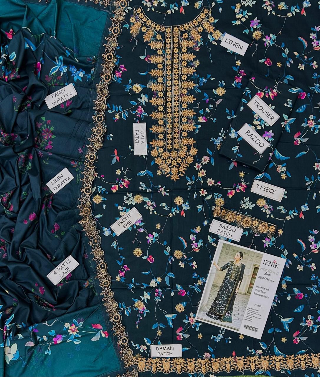 iznik MOST DEMANDING EDITION  03PCS UNSTITCHED SUIT