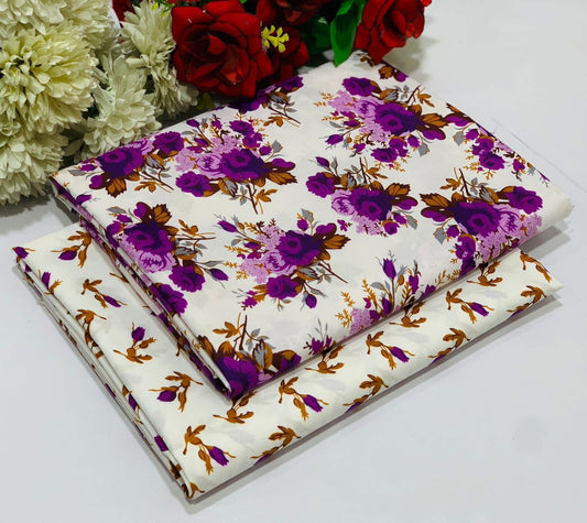 Ladies 2-Piece – Micro Polo Cotton with Floral Print | D-111