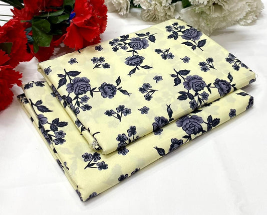 Ladies 2-Piece – Micro Polo Cotton with Floral Print | D-079