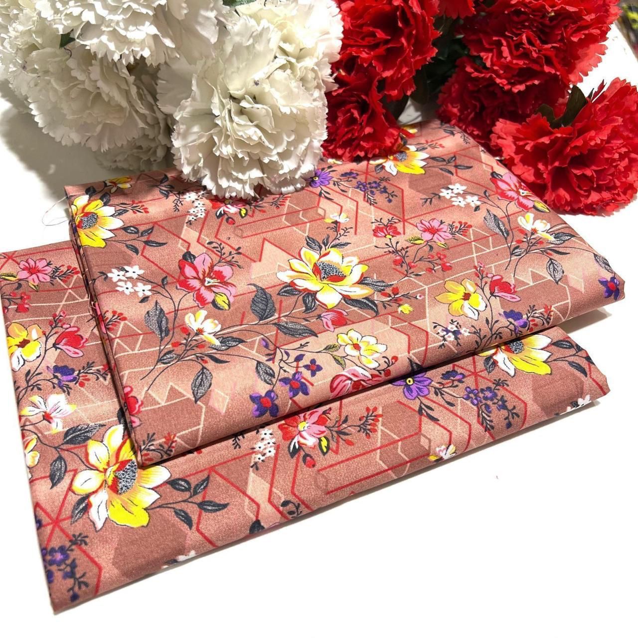 Ladies 2-Piece – Micro Polo Cotton with Floral Print | D-074