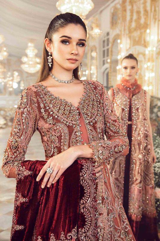 🌸 SUNDAR COLLECTION – PREMIUM FORMAL COLLECTION 2026 🌸  Maria B Inspired – Net Frock Replica Suit Luxury Semi-Stitched Frock with Satin Silk Trouser ✨