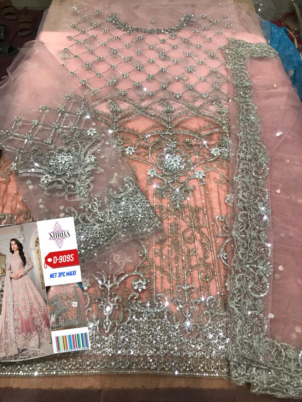 🌸 SUNDAR COLLECTION – PREMIUM FORMAL COLLECTION 2026 🌸  Maria B Inspired – Net Frock Replica Suit Elegant 3PC Unstitched Formal Wear ✨
