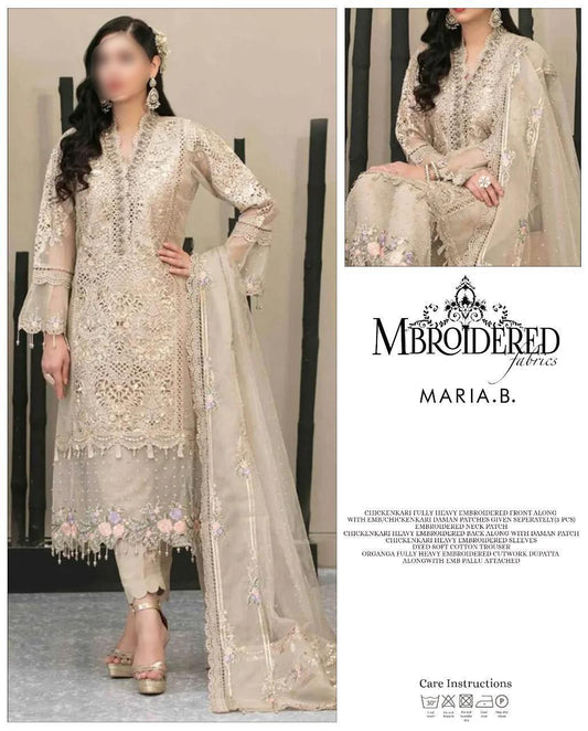 🌸 SUNDAR COLLECTION – PREMIUM FORMAL COLLECTION 2026 🌸  Maria B Inspired – Semi-Stitched Luxury Suit Organza Embroidered Edition ✨
