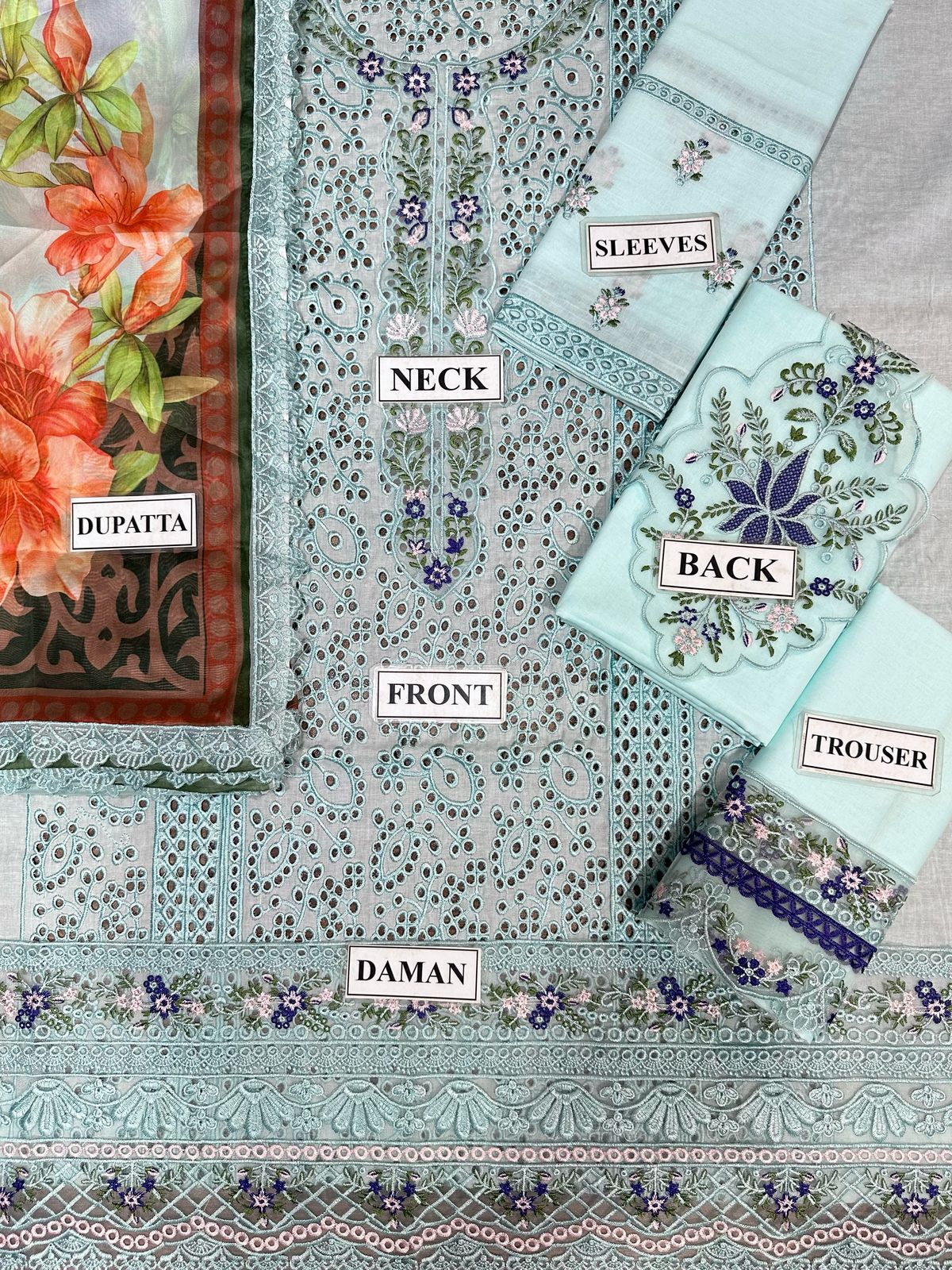 🌸 SUNDAR COLLECTION – PREMIUM SUMMER COLLECTION 2026 🌸  NOOR BY SADIA Inspired – Chikankari Edition Unstitched Replica 3PC Suit