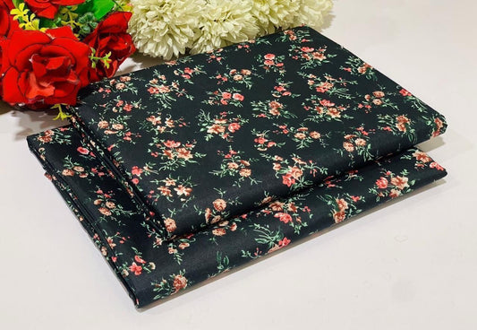 Ladies 2-Piece – Micro Polo Cotton with Floral Print | D-116