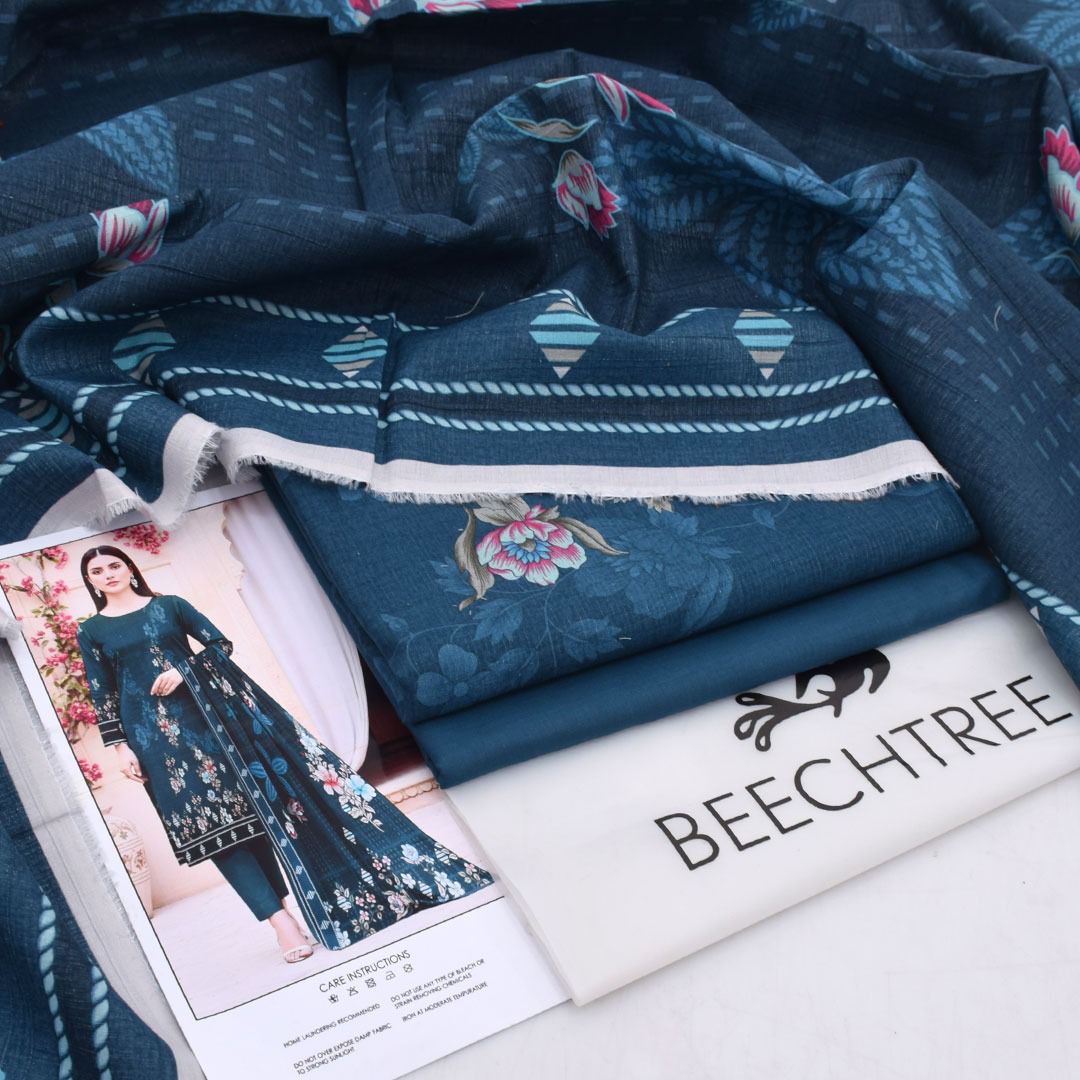 Beectree Digital Printed Chamki Lawn 3 Piece Suit – Elegant Summer Unstitched Dress 2026