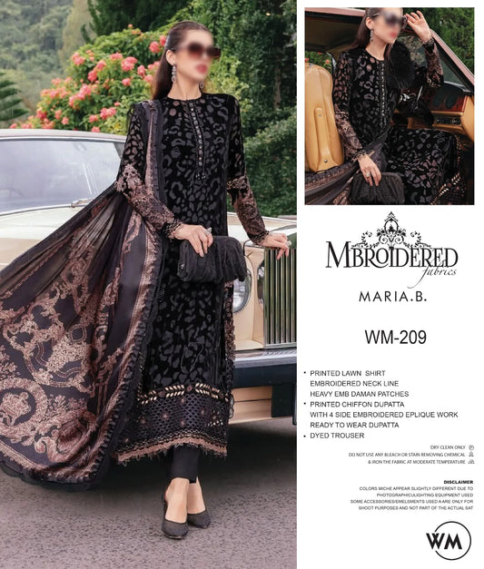 MARIA B – Unstitched Replica (Premium Lawn Embroidered Suit)