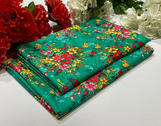 Ladies 2-Piece – Micro Polo Cotton with Floral Print | D-017