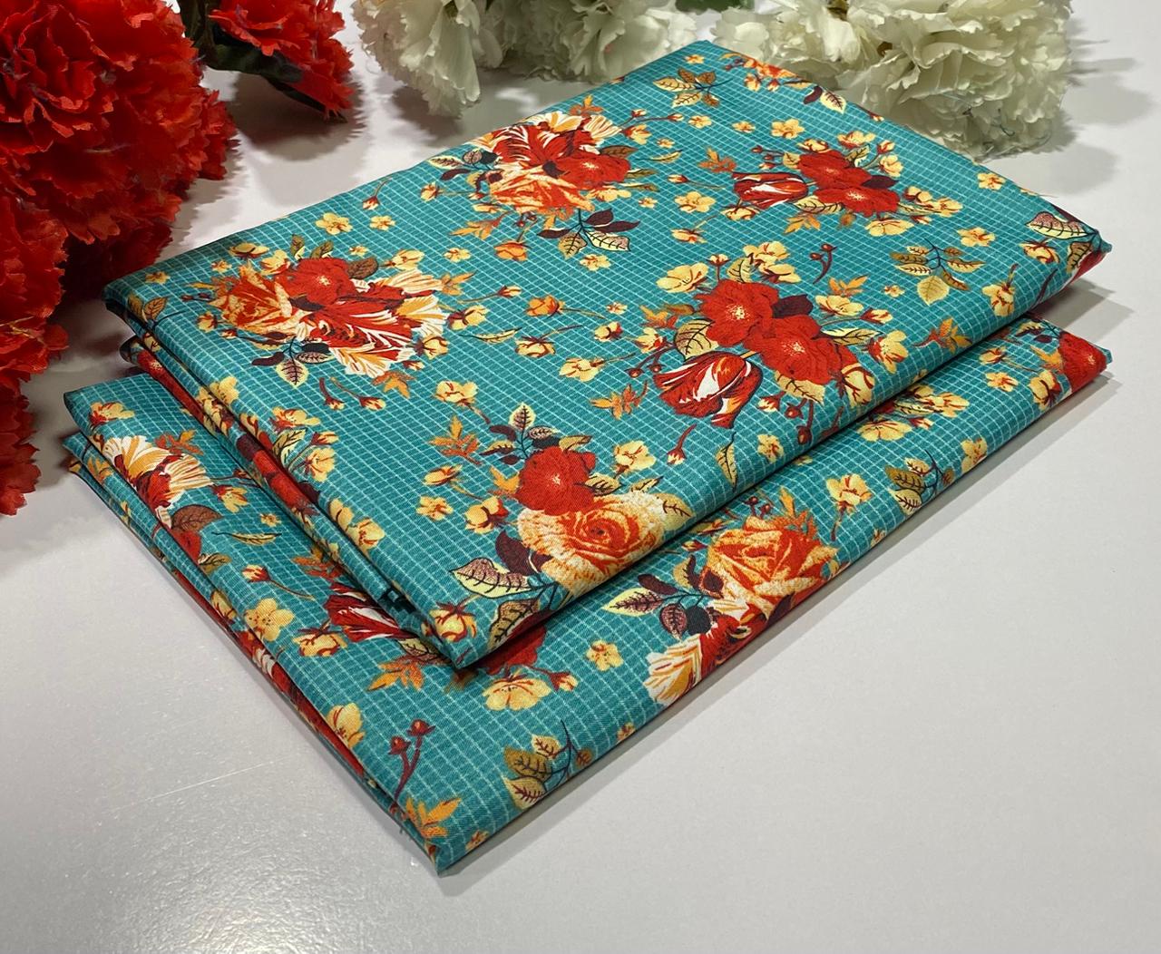 Ladies 2-Piece – Micro Polo Cotton with Floral Print | D-113