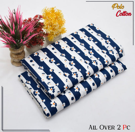 Ladies 2-Piece – Micro Polo Cotton with Floral Print | D-053